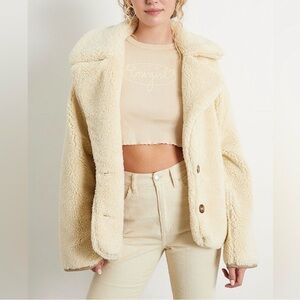 Free People Cream Teddy Jacket